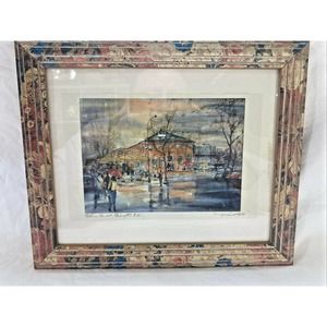 Eastern Market Washington DC Watercolor Limited Edition Print Signed & Framed